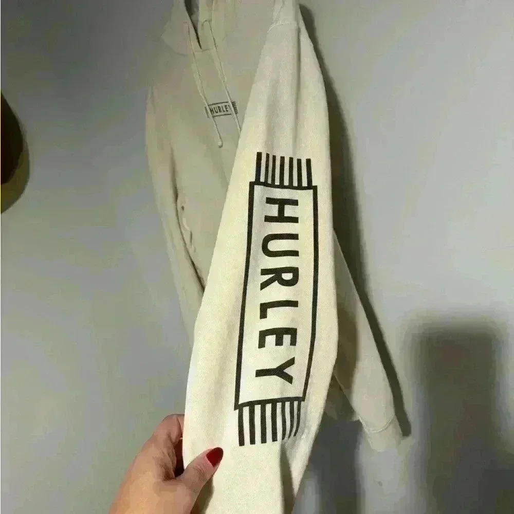 Men’s XL Hurley hoodie cream color EUC - Picture 2 of 5